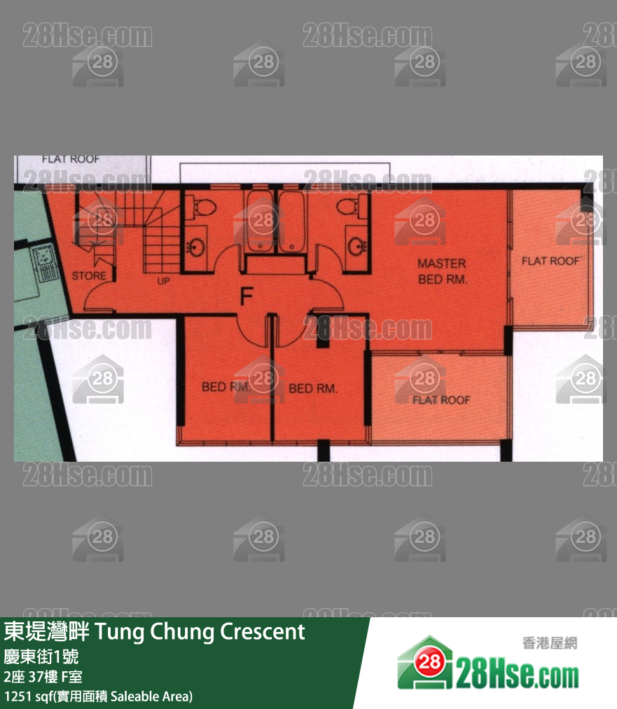 東堤灣畔 2座37樓 F室 平面圖