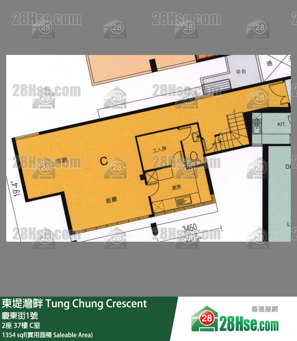 东堤湾畔 2座37楼 C室 平面图