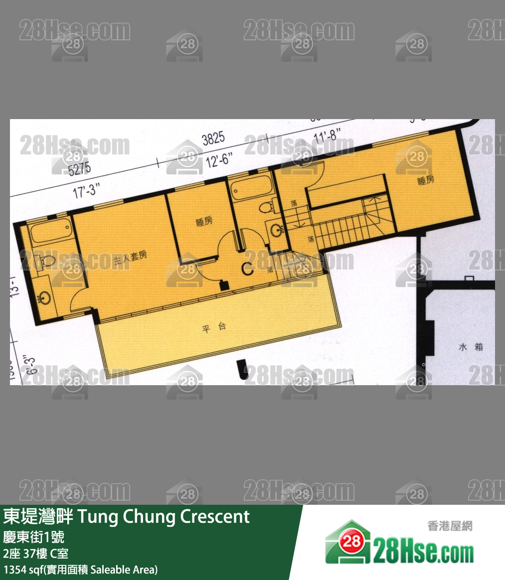 东堤湾畔 2座37楼 C室 平面图