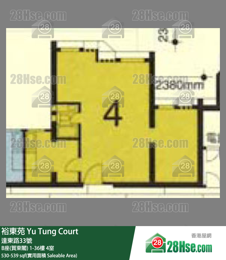 裕東苑 B座(賀東閣)17樓 4室 平面圖
