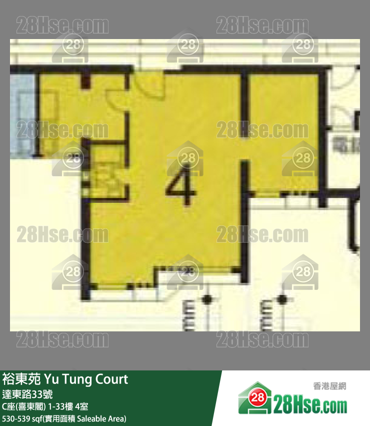 裕東苑 C座(喜東閣)13樓 4室 平面圖