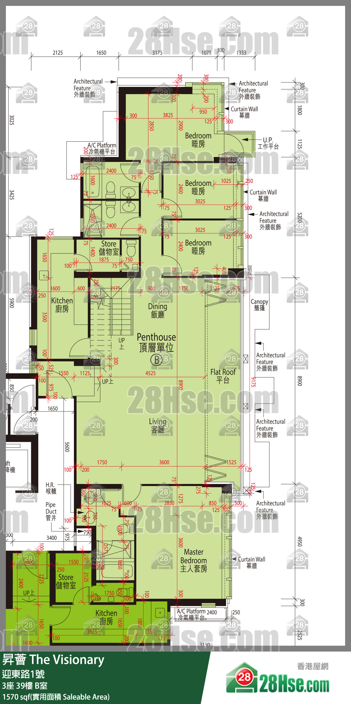 升荟 大厦3座39楼 B室 平面图