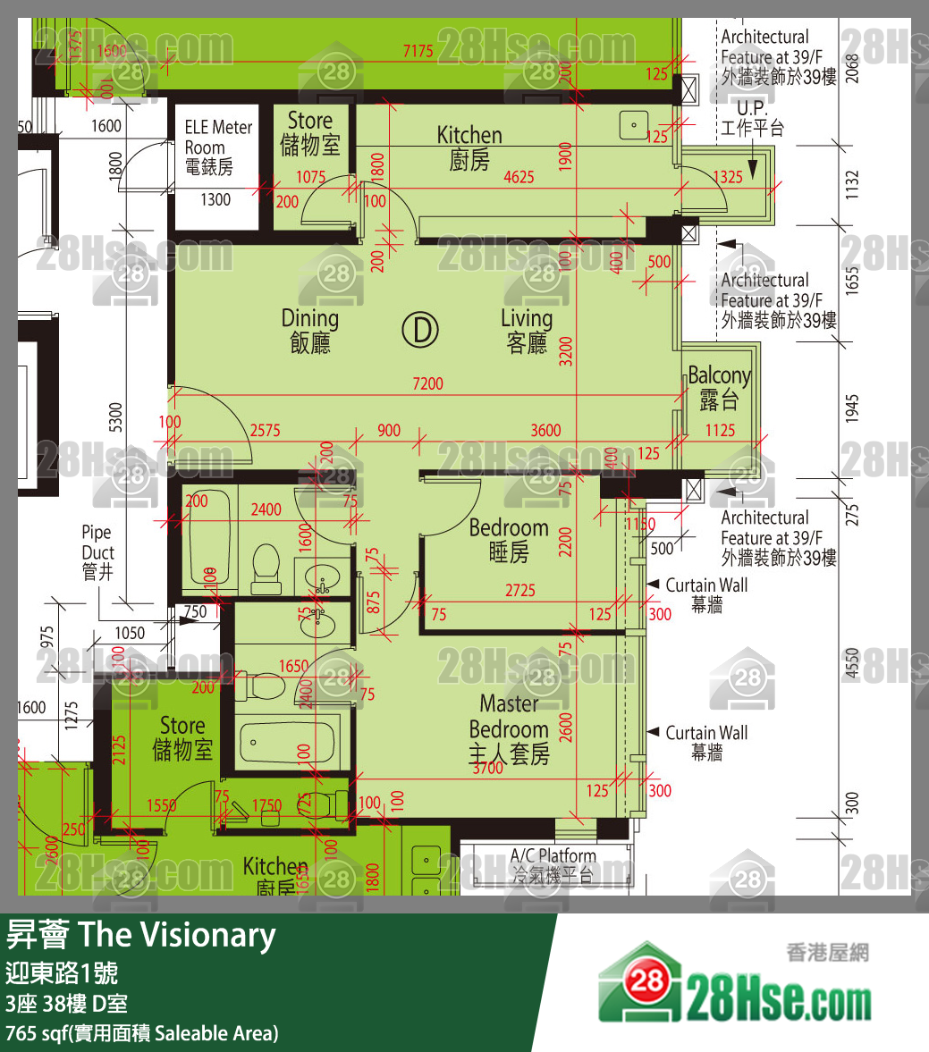 升荟 大厦3座38楼 D室 平面图