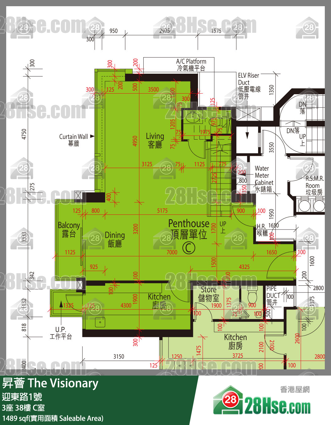 升荟 大厦3座38楼 C室 平面图