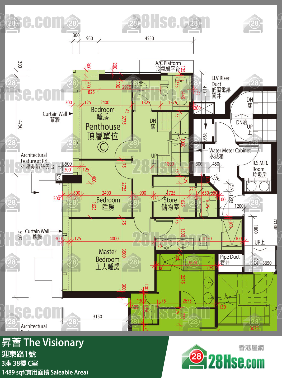 升荟 大厦3座38楼 C室 平面图