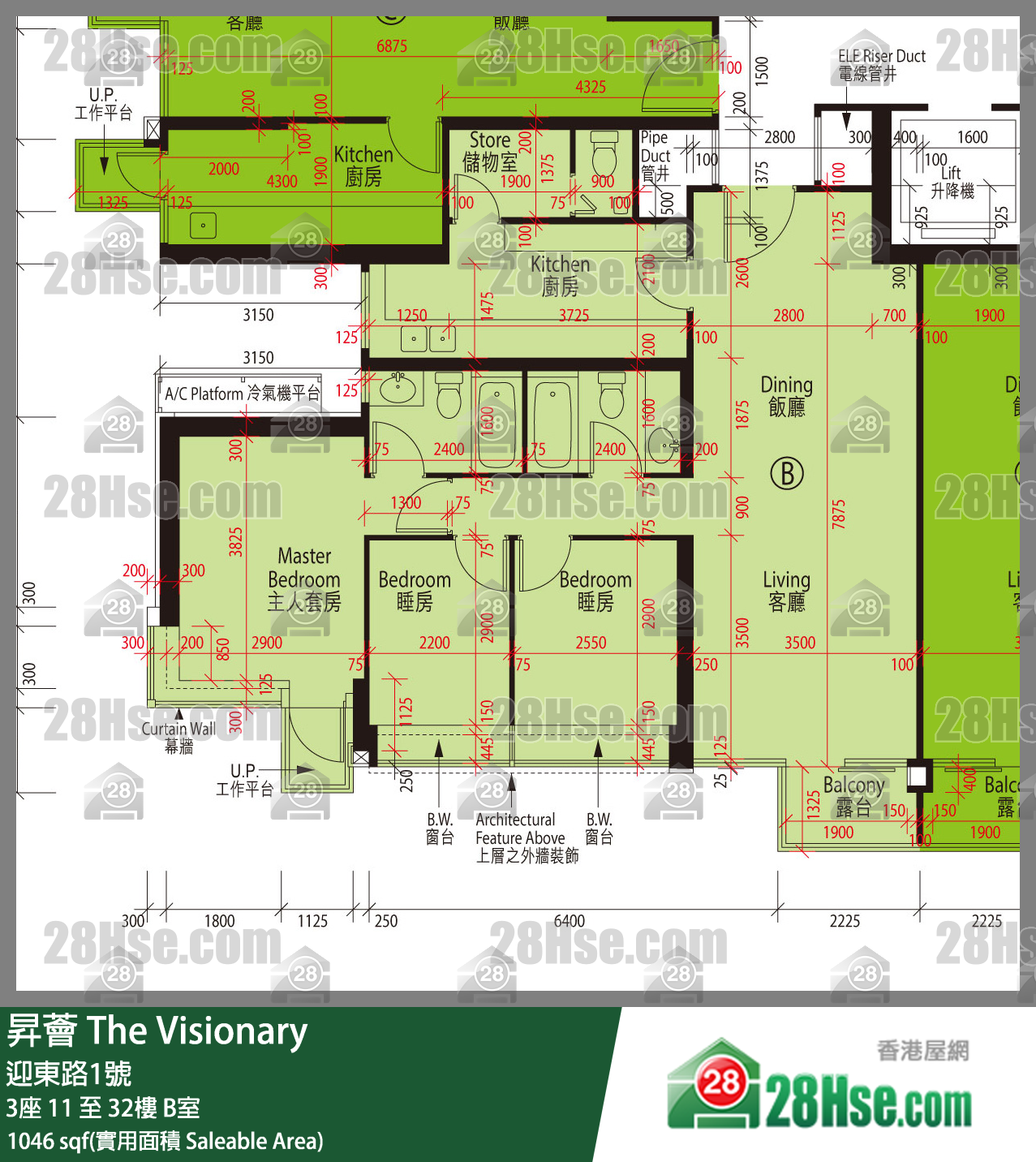 昇薈 大廈3座26樓 B室 平面圖