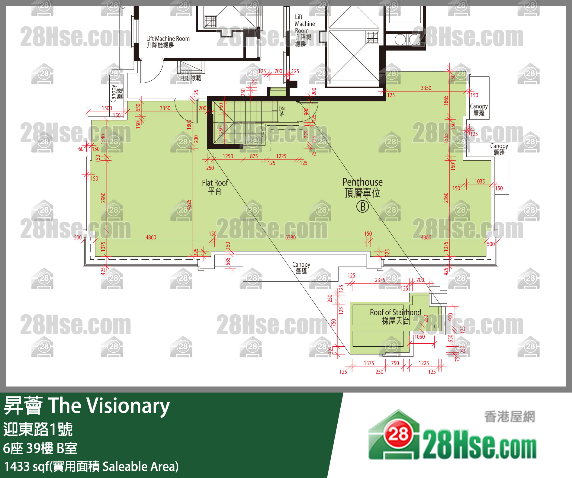 升荟 大厦6座39楼 B室 平面图