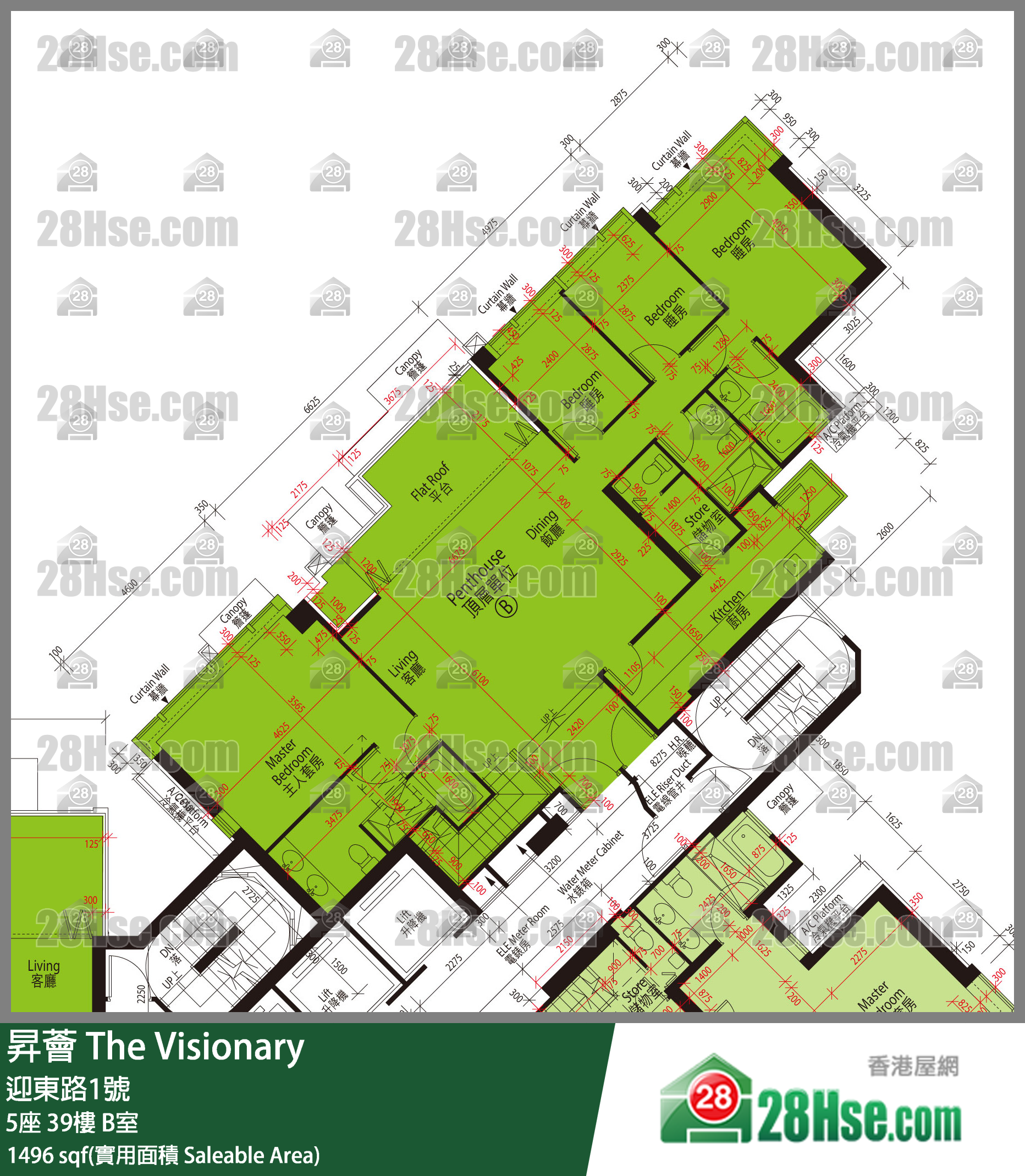 升荟 大厦5座39楼 B室 平面图