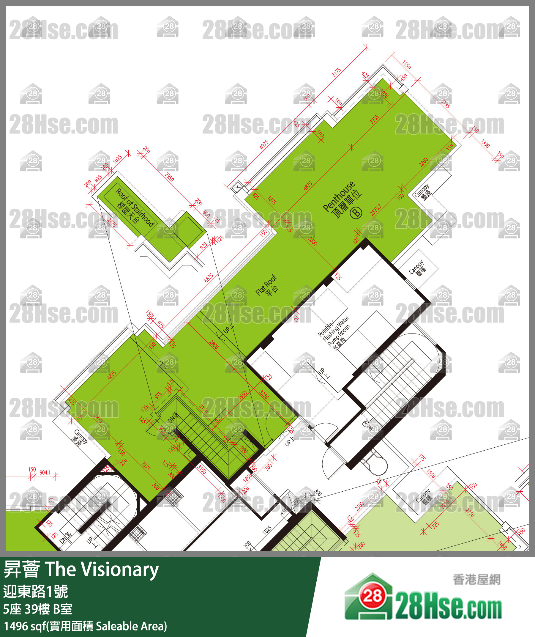 升荟 大厦5座39楼 B室 平面图