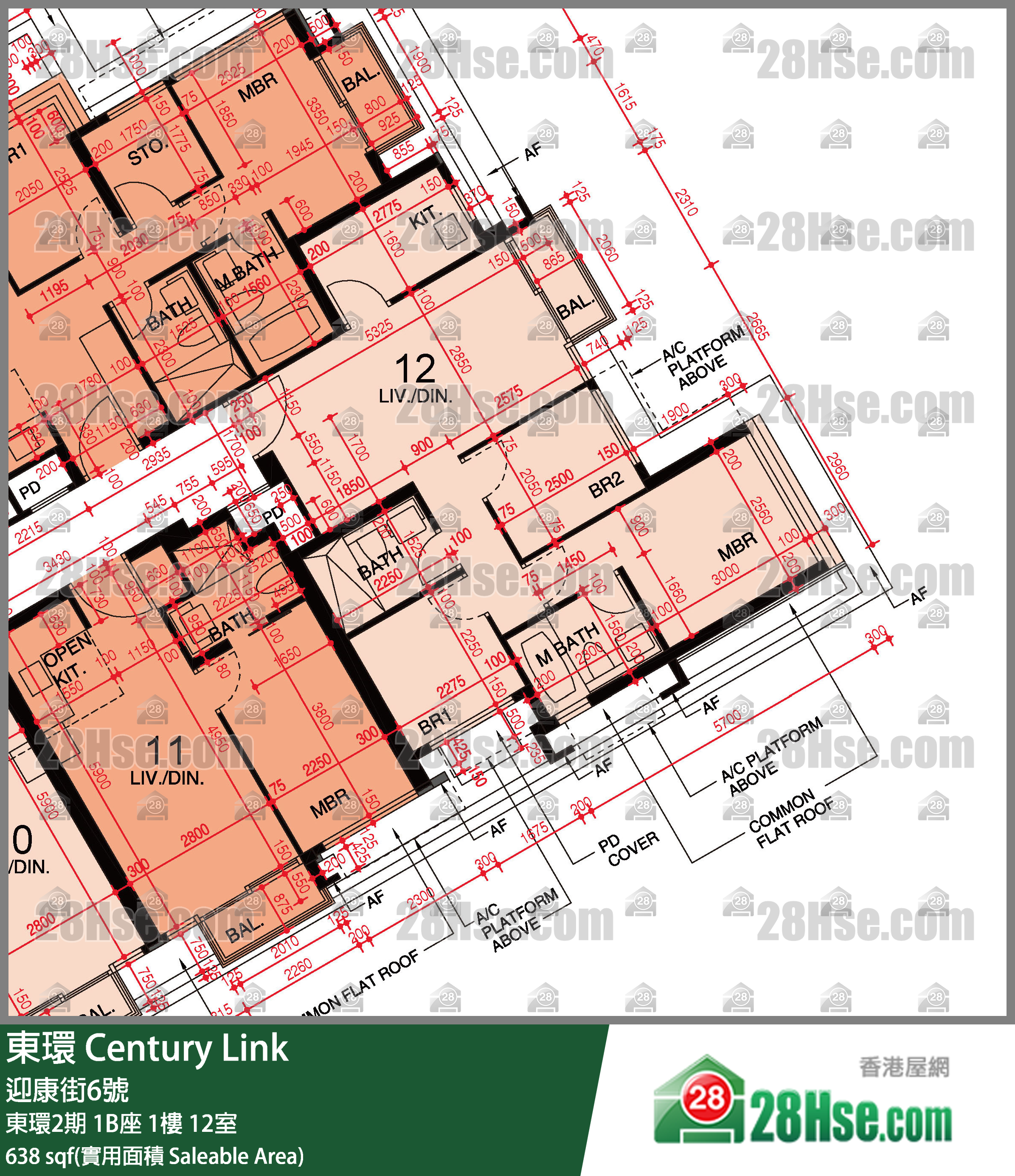 东环 东环2期1B座1楼 12室 平面图