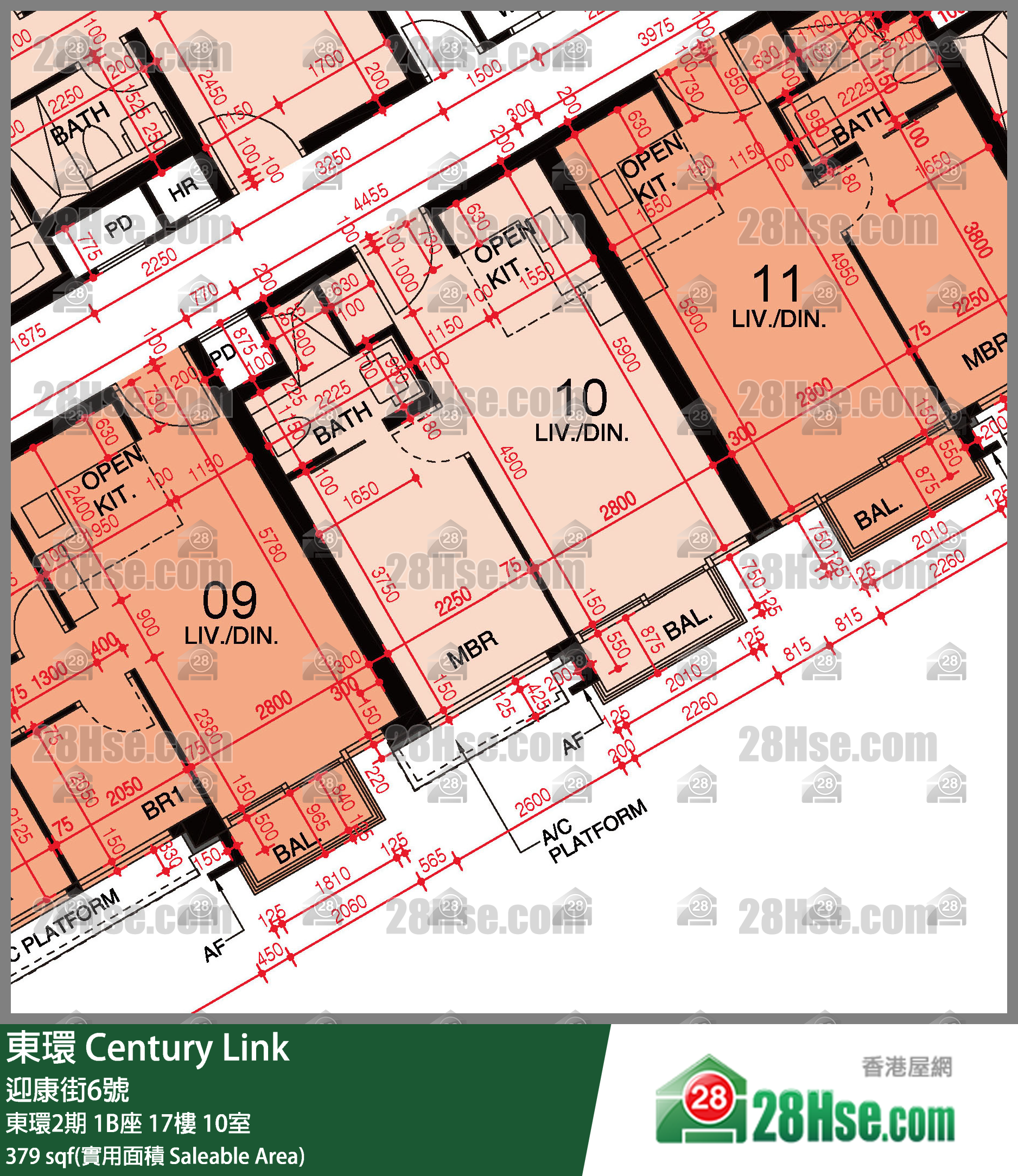 東環 東環2期1B座17樓 10室 平面圖