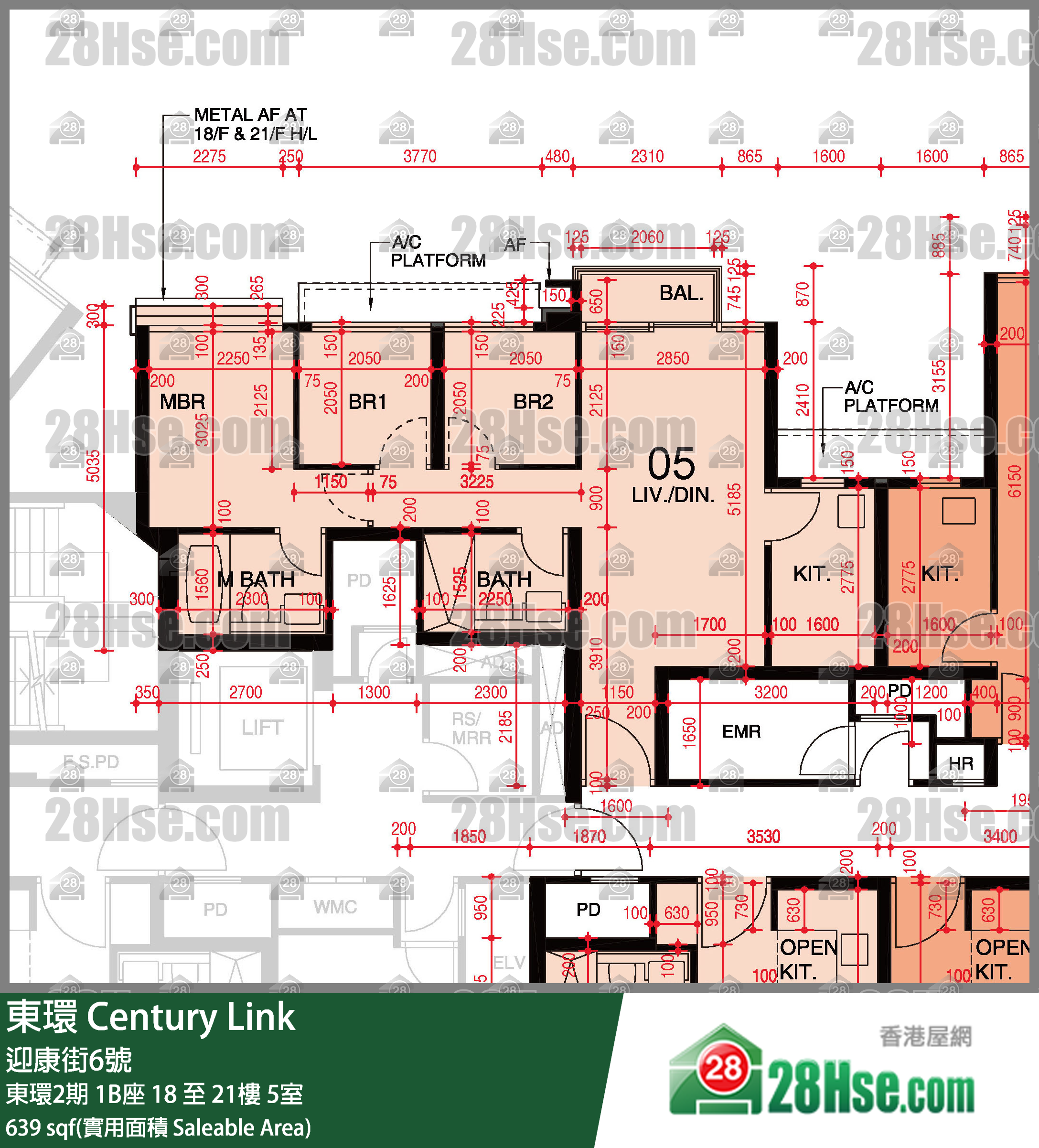 東環 東環2期1B座19樓 5室 平面圖