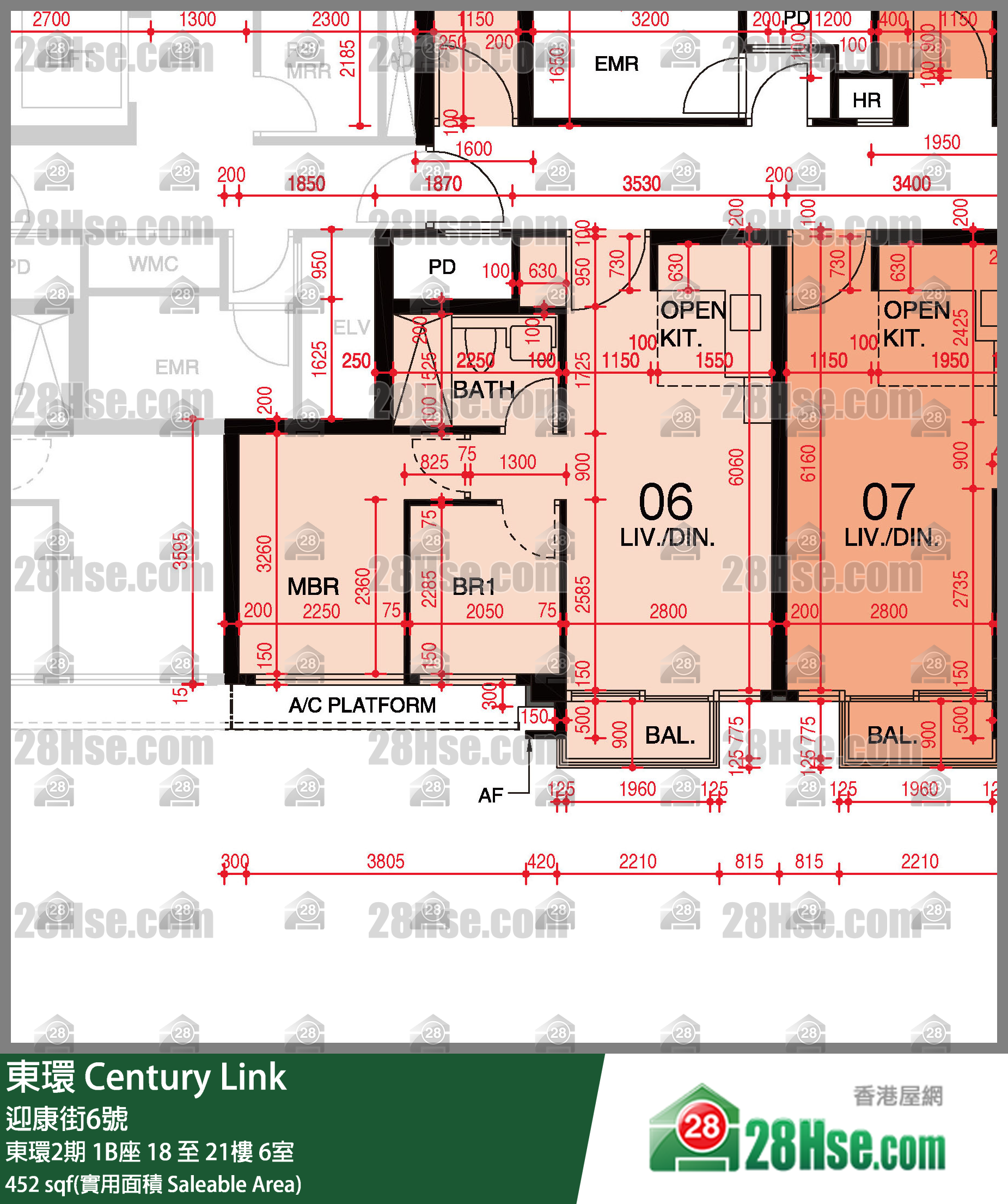 東環 東環2期1B座19樓 6室 平面圖