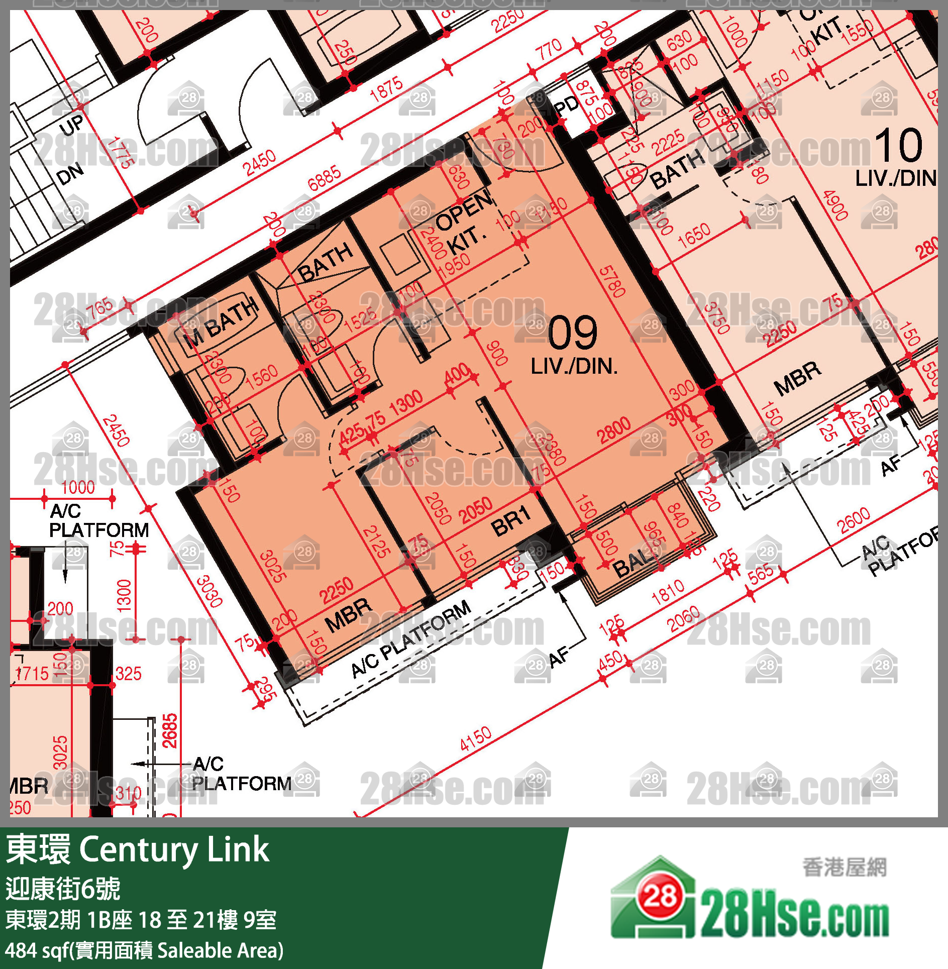 東環 東環2期1B座19樓 9室 平面圖