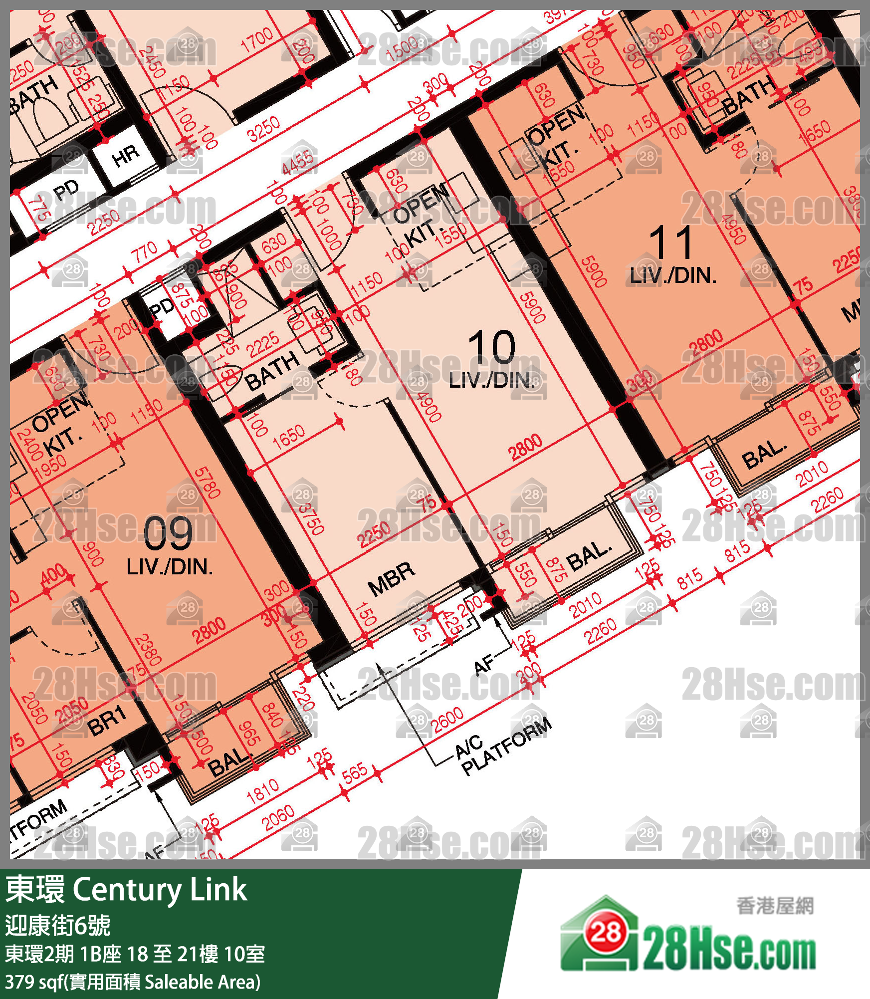 東環 東環2期1B座18樓 10室 平面圖