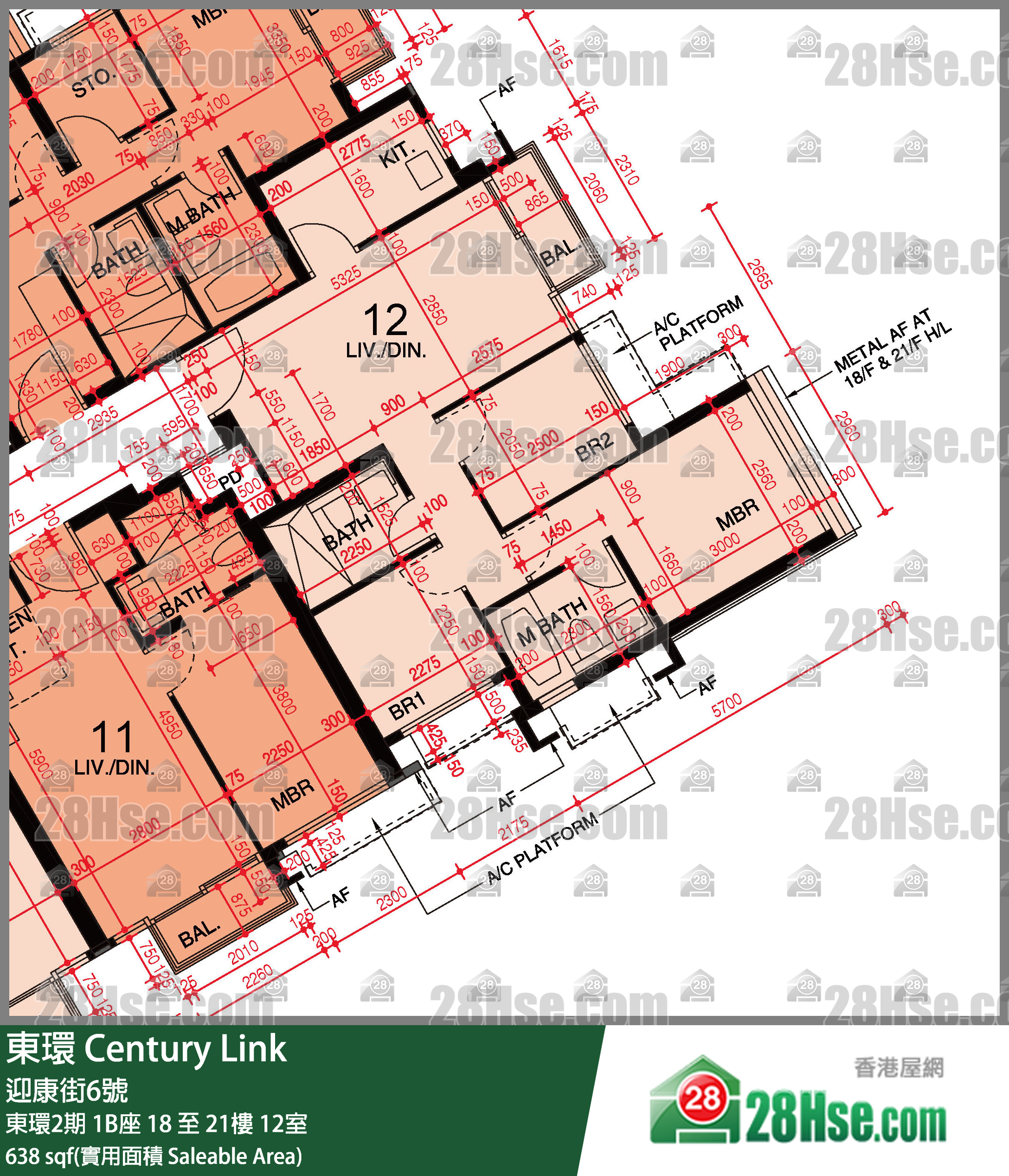 東環 東環2期1B座19樓 12室 平面圖