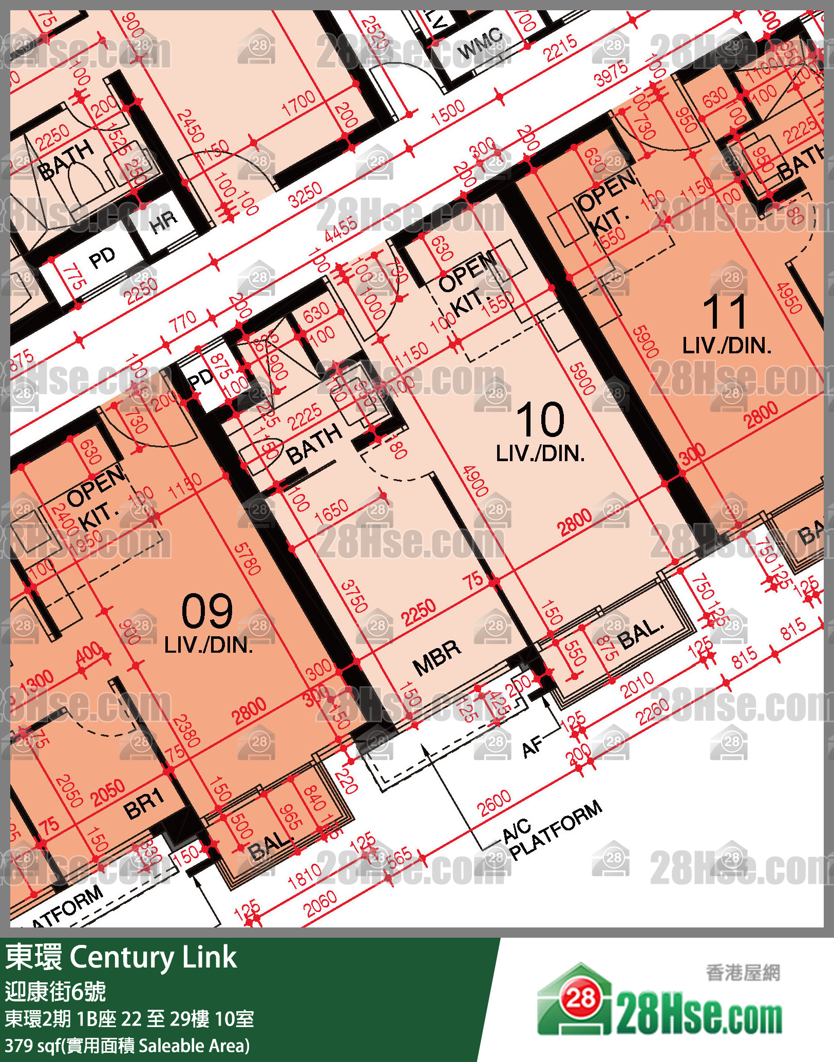 东环 东环2期1B座28楼 10室 平面图