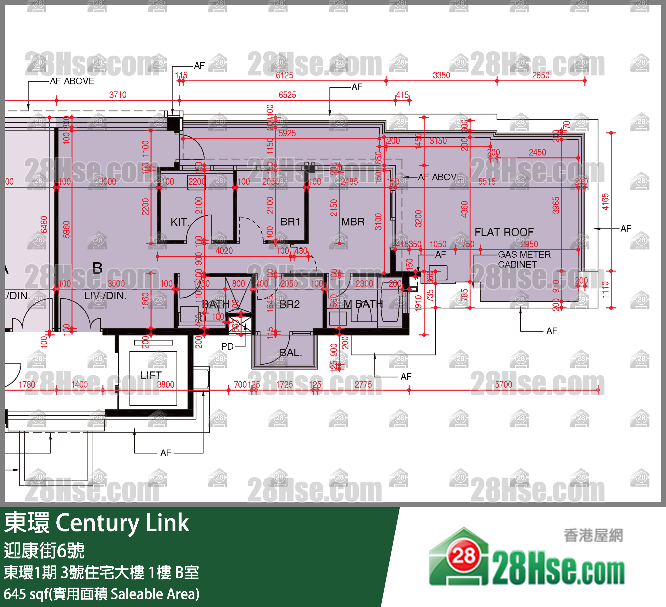 東環 東環1期3號住宅大樓1樓 B室 平面圖
