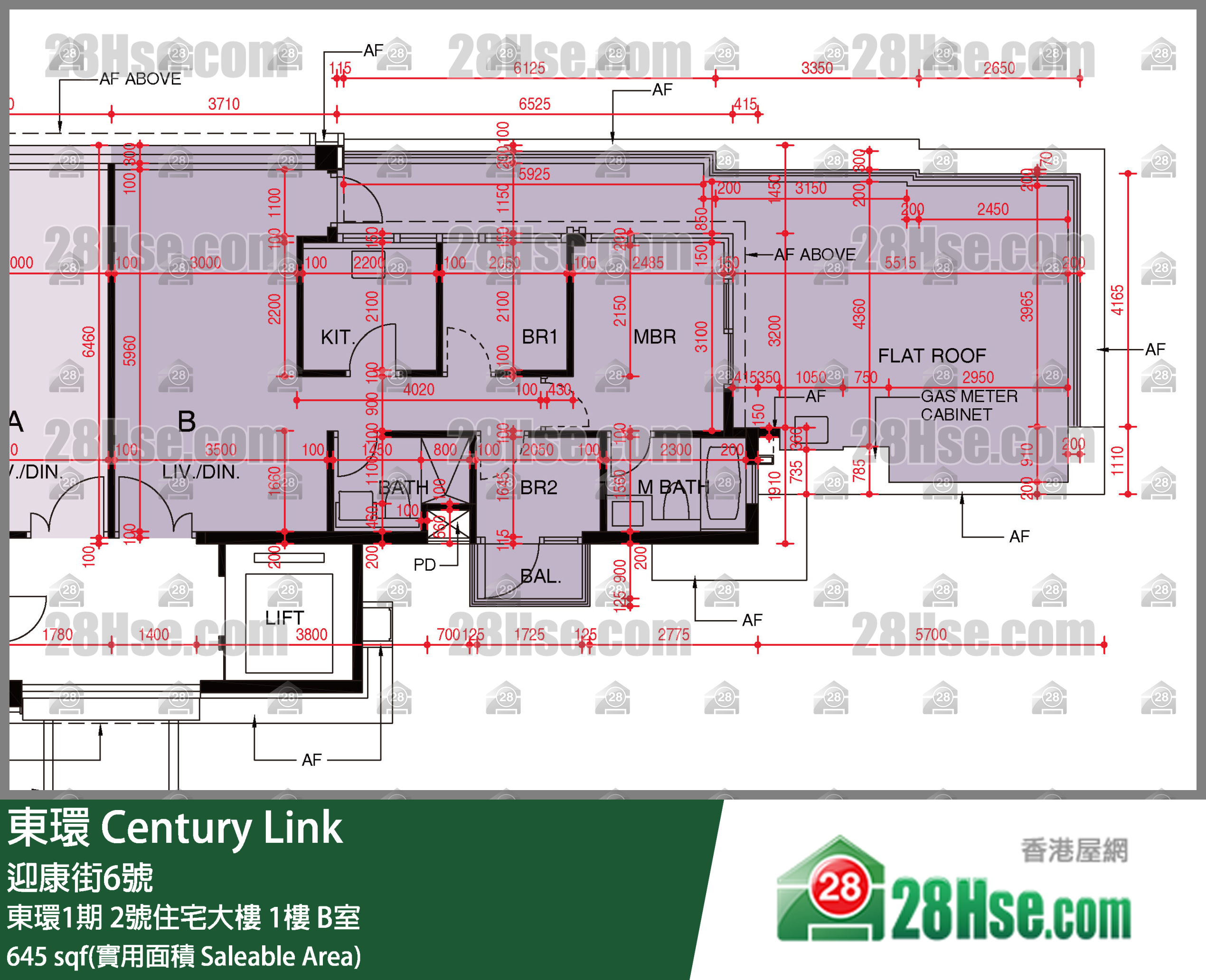 東環 東環1期2號住宅大樓1樓 B室 平面圖