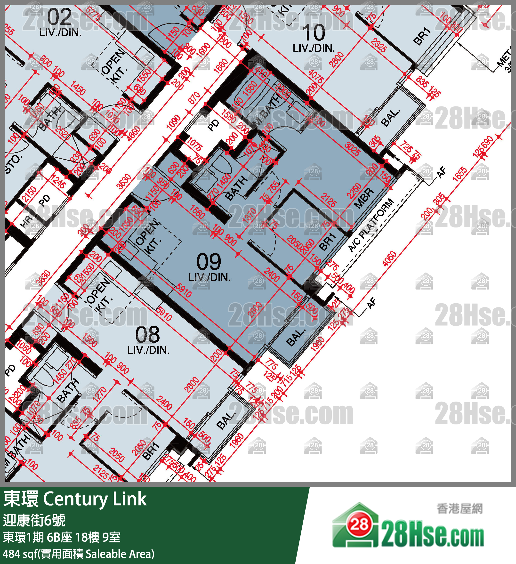 東環 東環1期6B座18樓 9室 平面圖