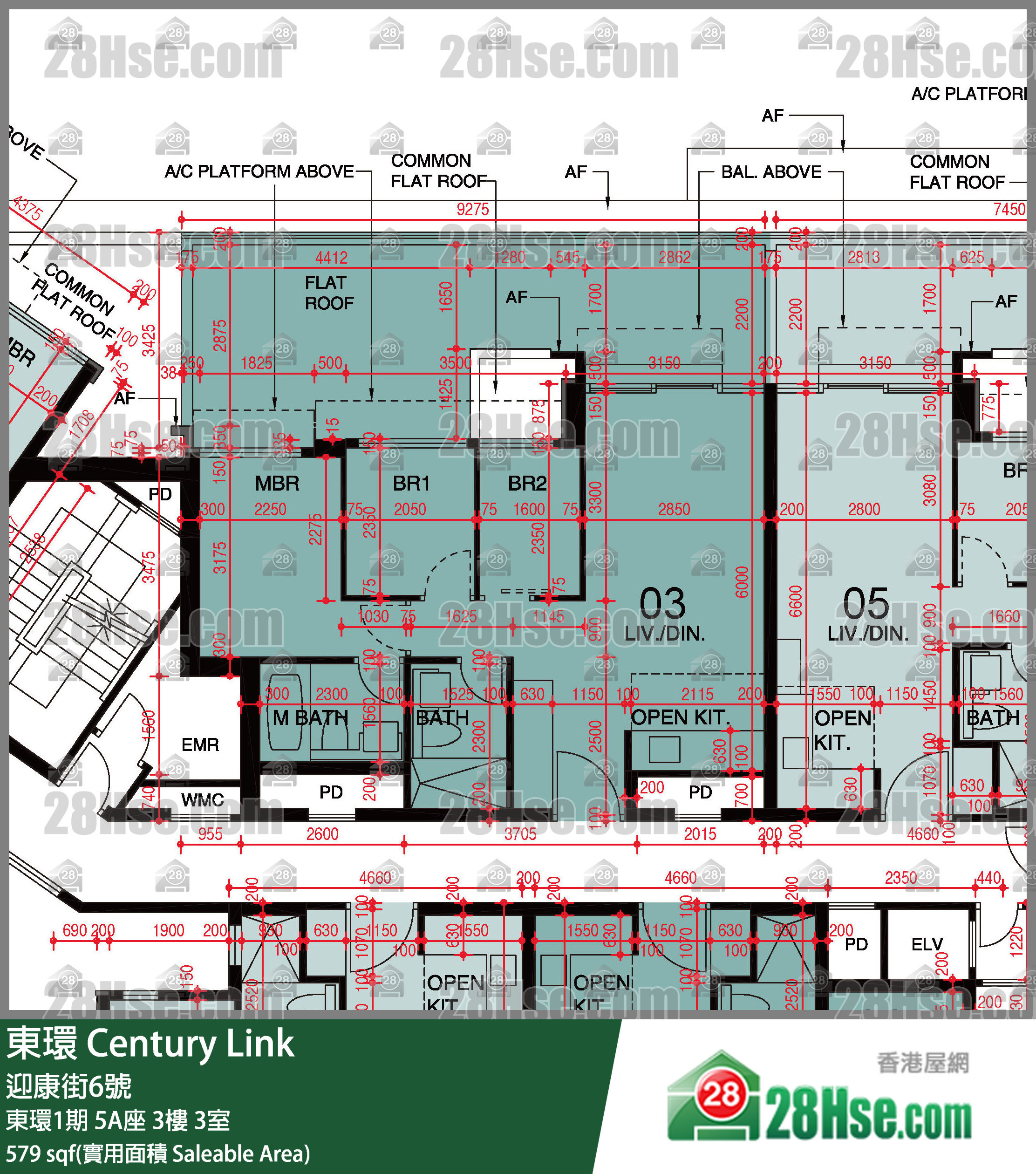 東環 東環1期5A座3樓 3室 平面圖