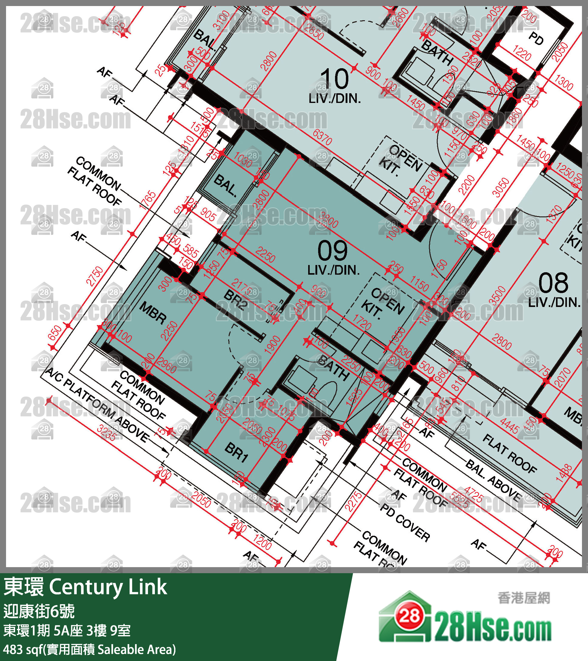 東環 東環1期5A座3樓 9室 平面圖
