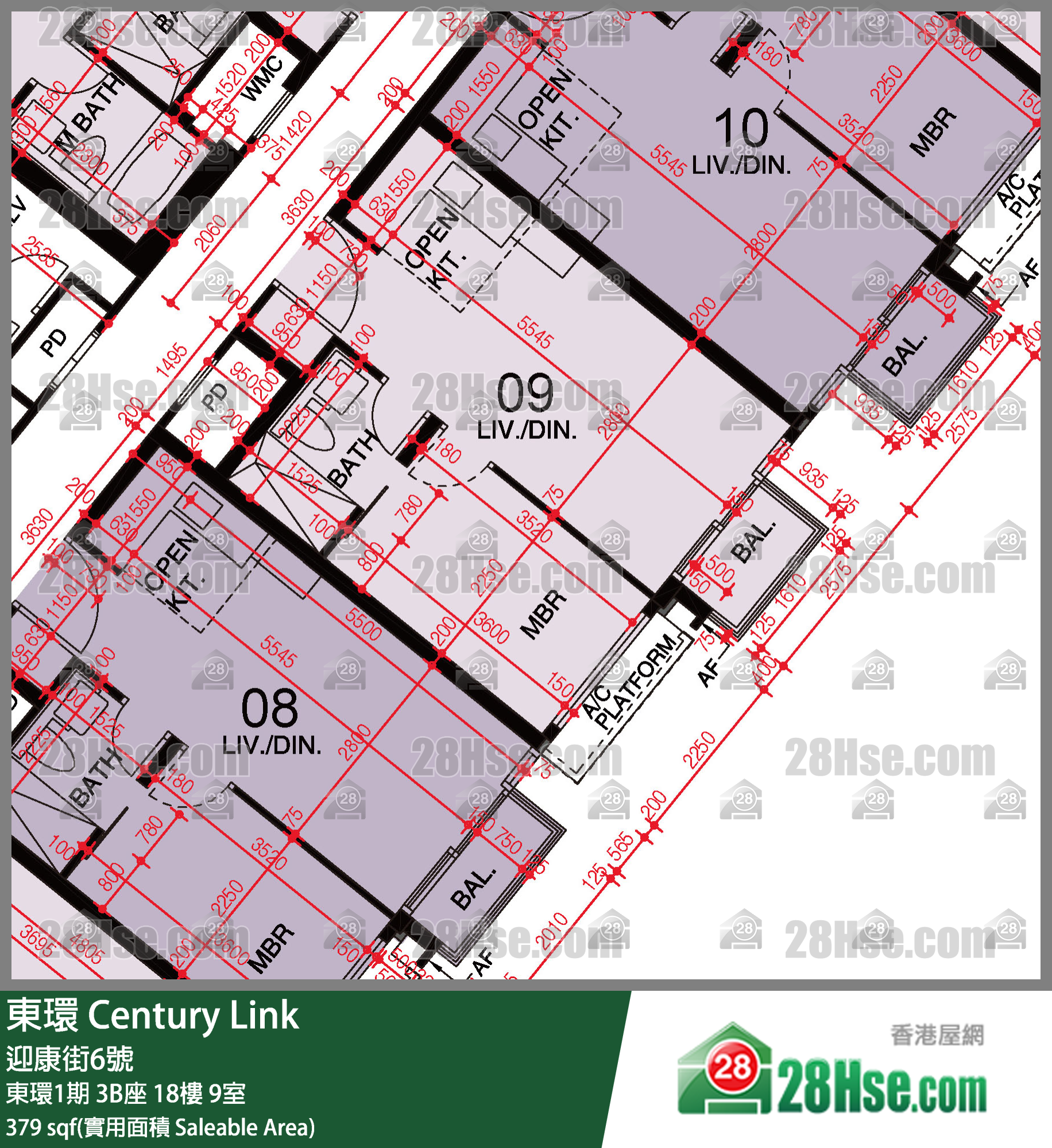 東環 東環1期3B座18樓 9室 平面圖