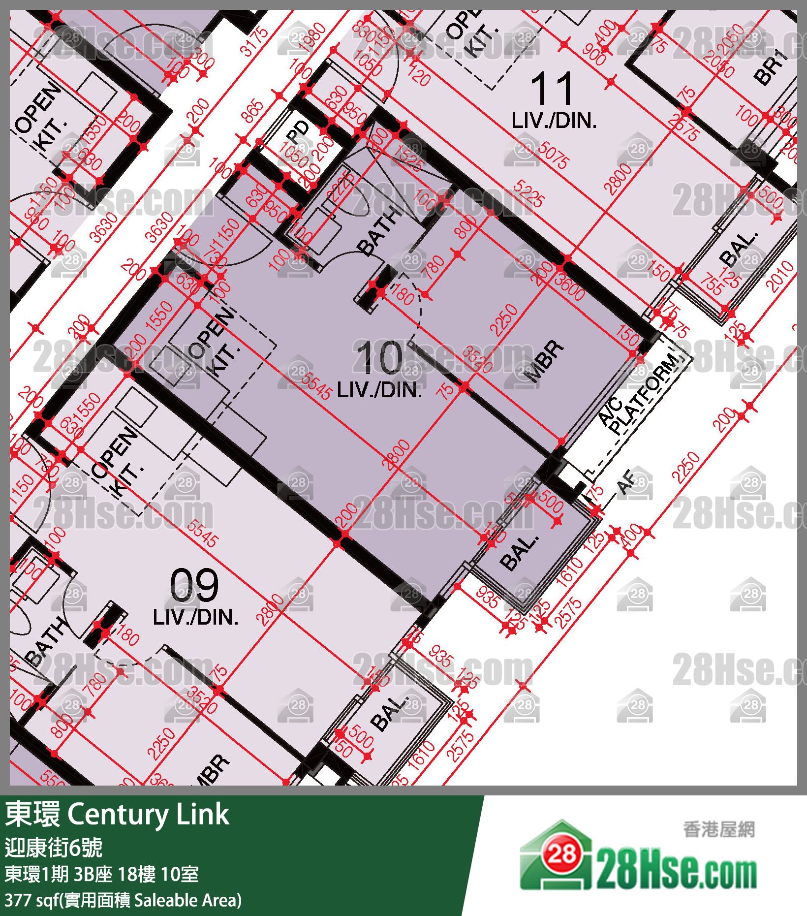 東環 東環1期3B座18樓 10室 平面圖