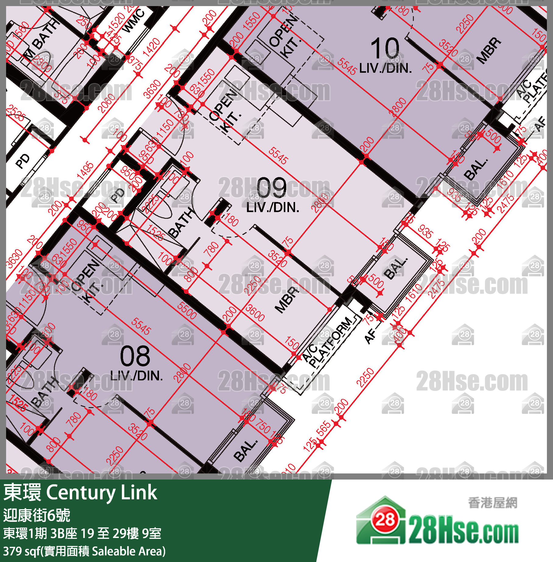 東環 東環1期3B座26樓 9室 平面圖