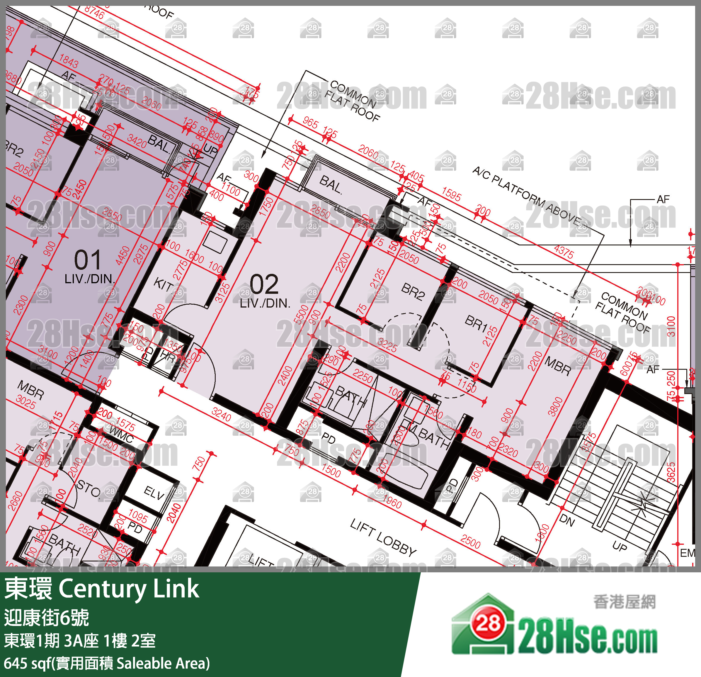東環 東環1期3A座1樓 2室 平面圖