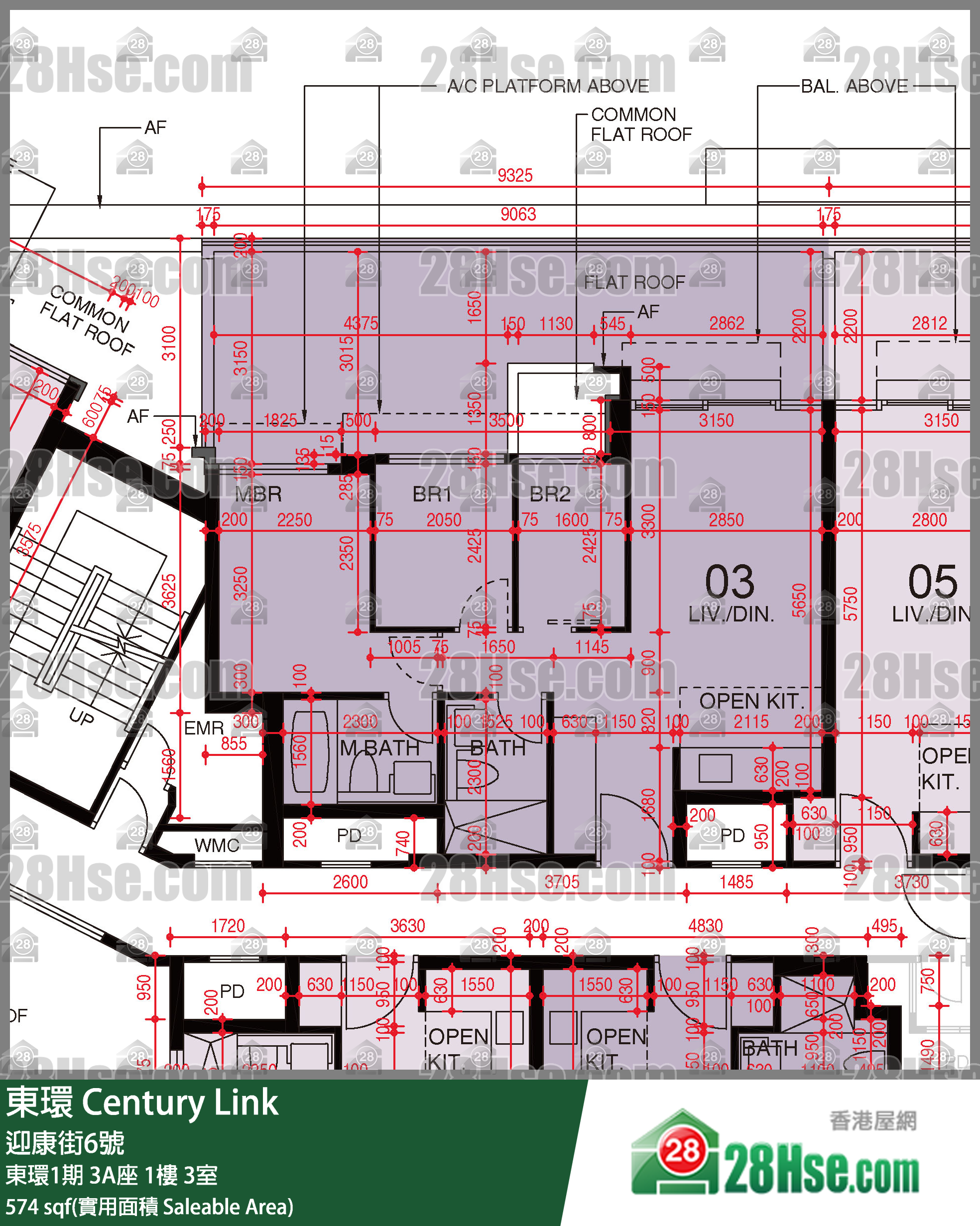 東環 東環1期3A座1樓 3室 平面圖