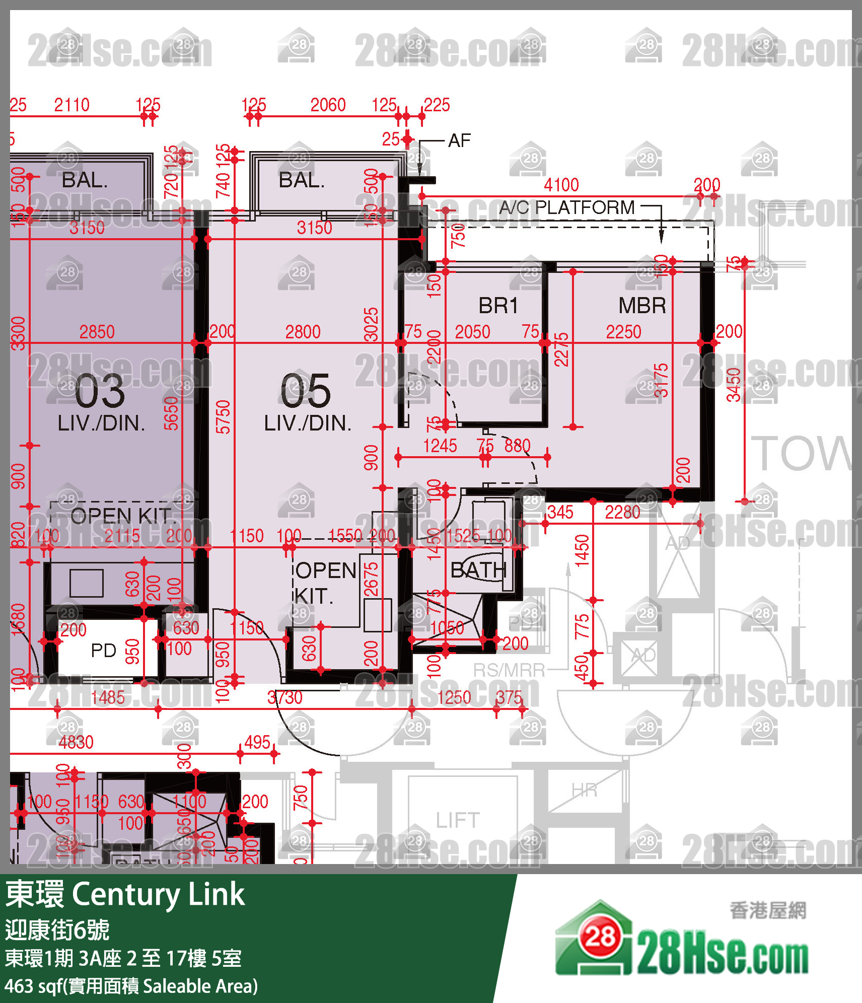東環 東環1期3A座7樓 5室 平面圖