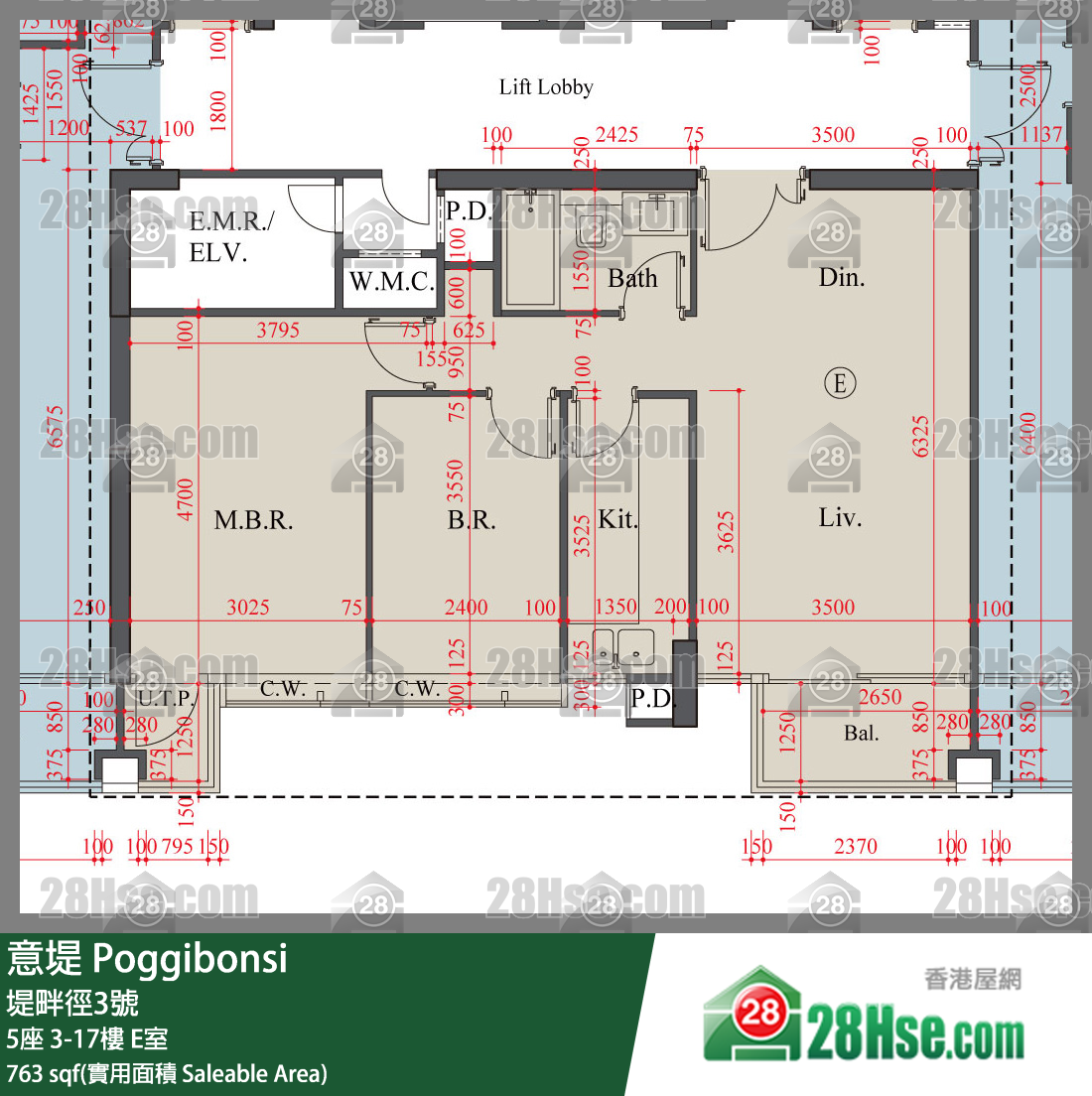 意堤 5座7楼 E室 平面图