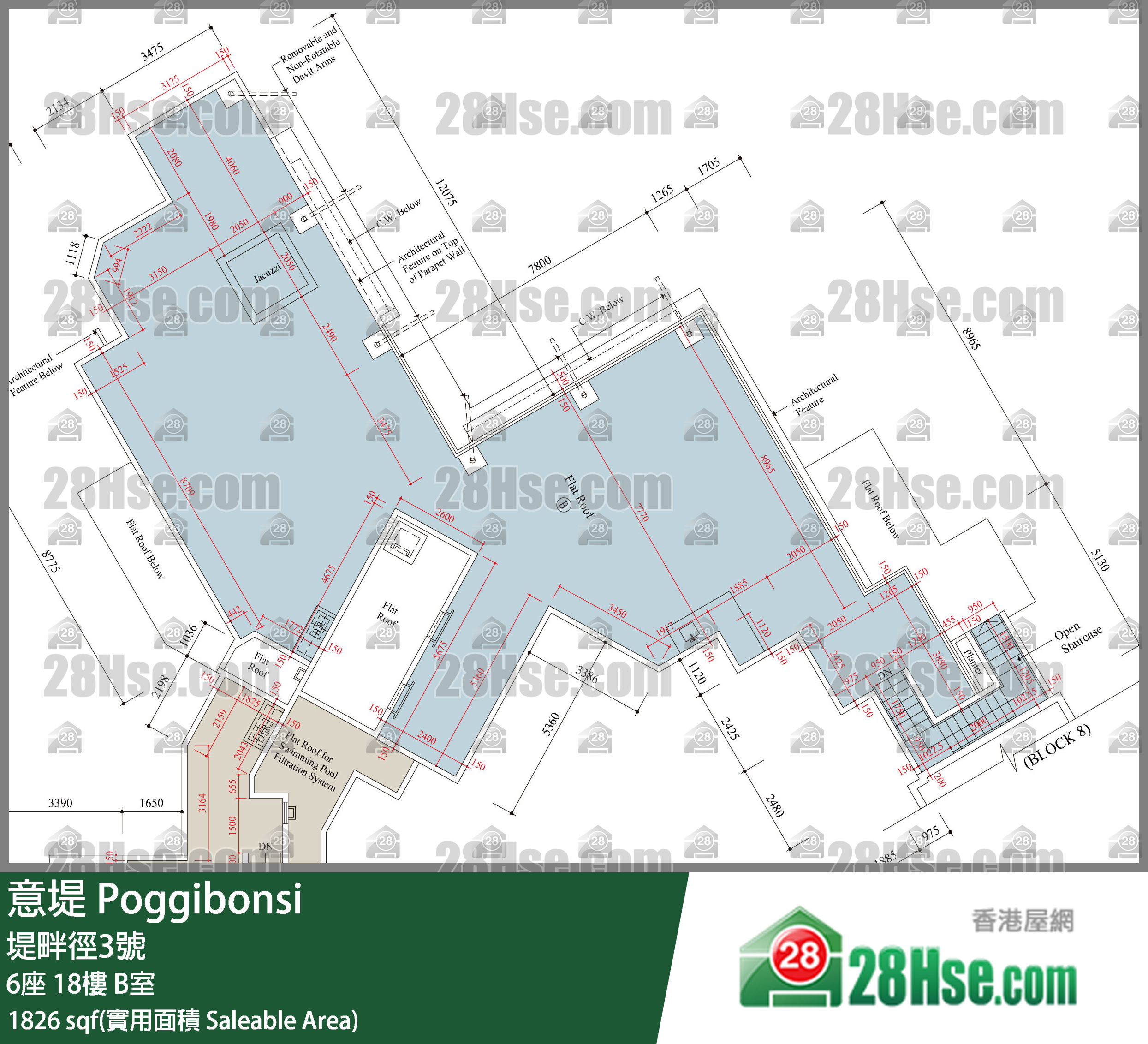 意堤 6座18楼 B室 平面图