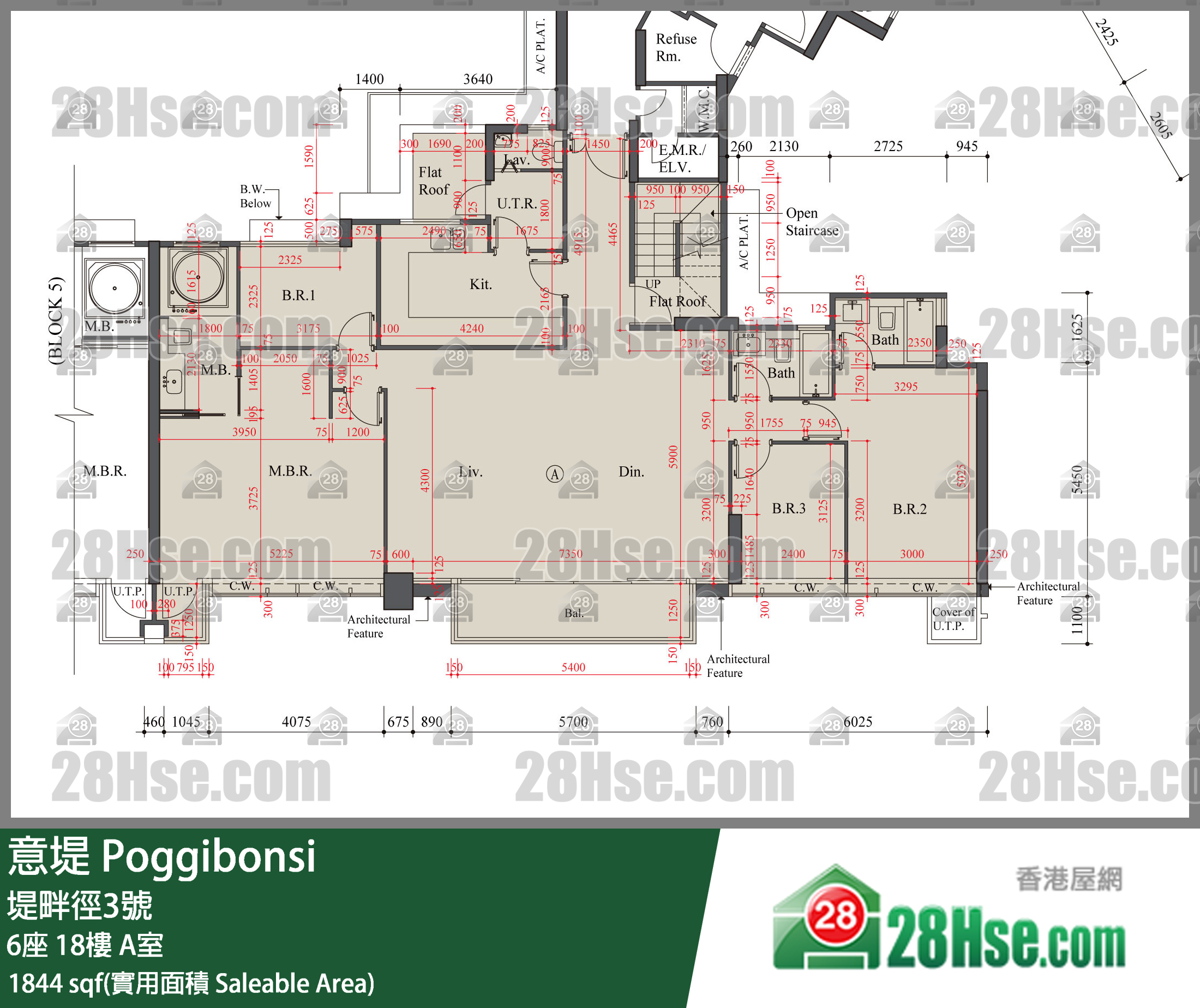 意堤 6座18楼 A室 平面图