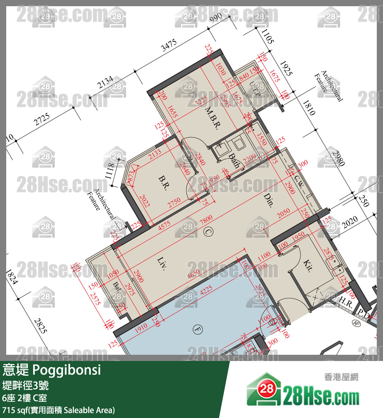 意堤 6座2楼 C室 平面图