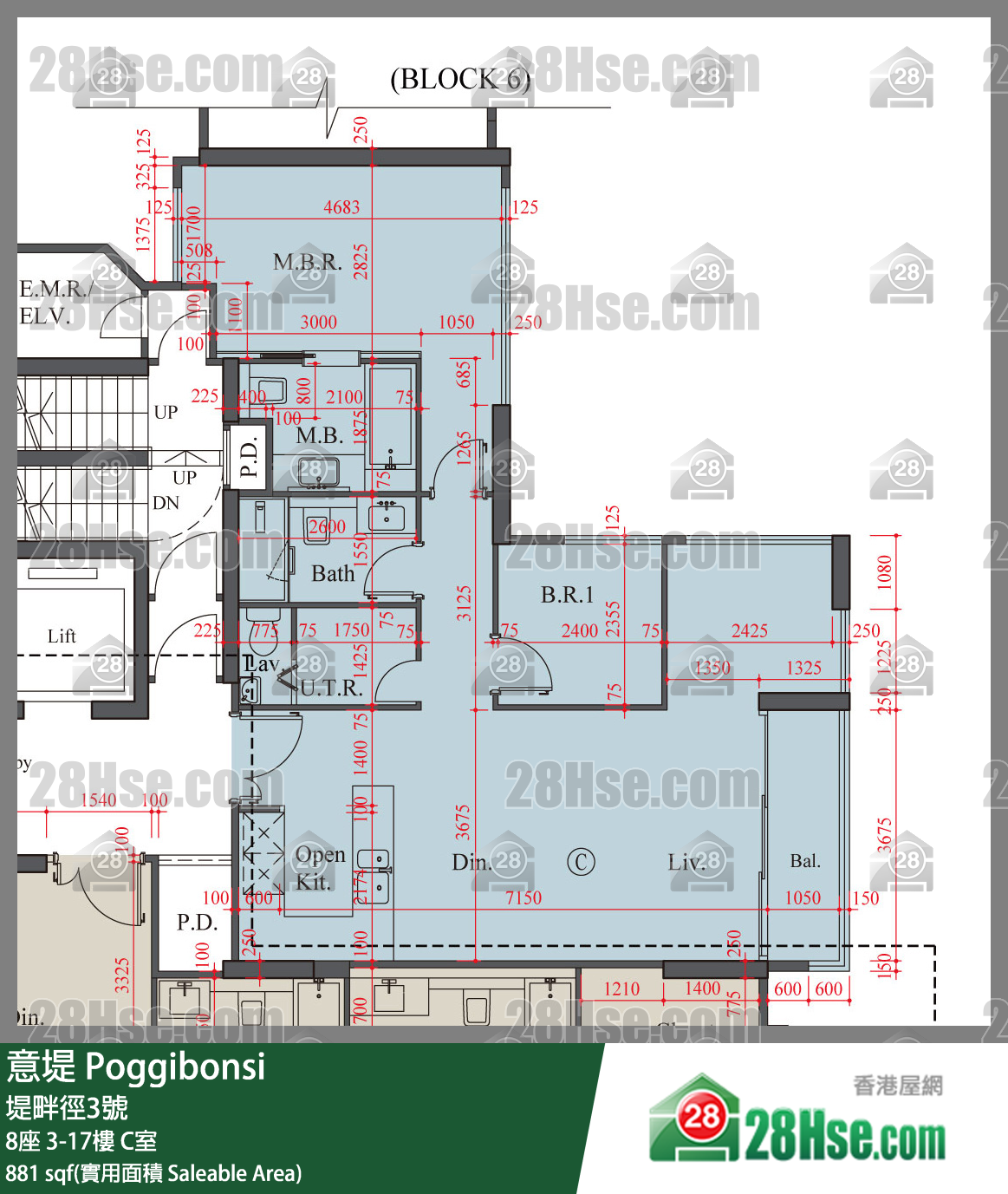 意堤 8座8楼 C室 平面图