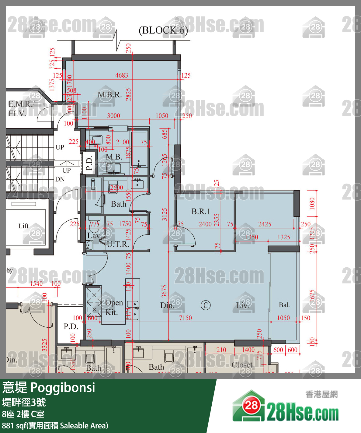 意堤 8座2楼 C室 平面图
