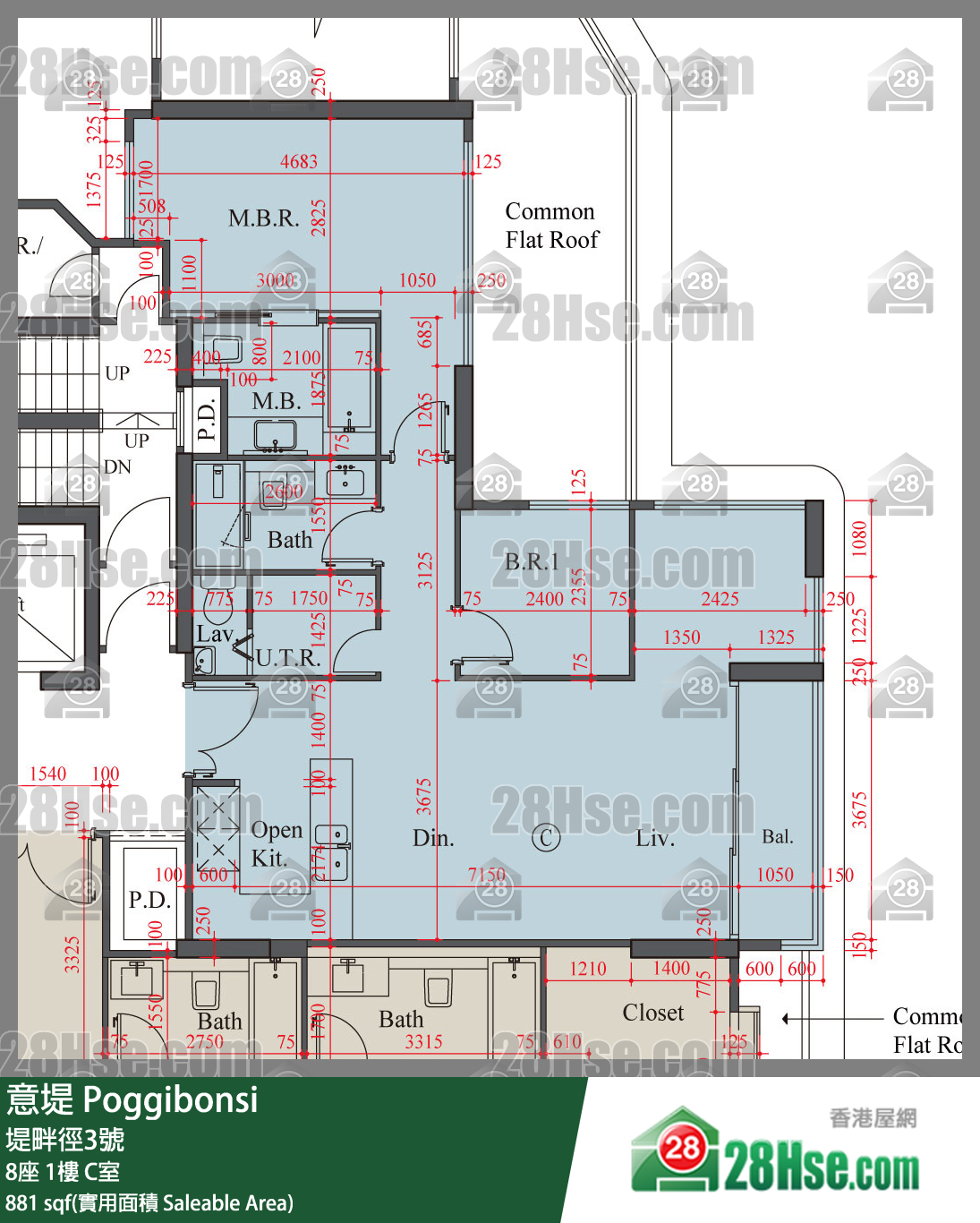 意堤 8座1楼 C室 平面图