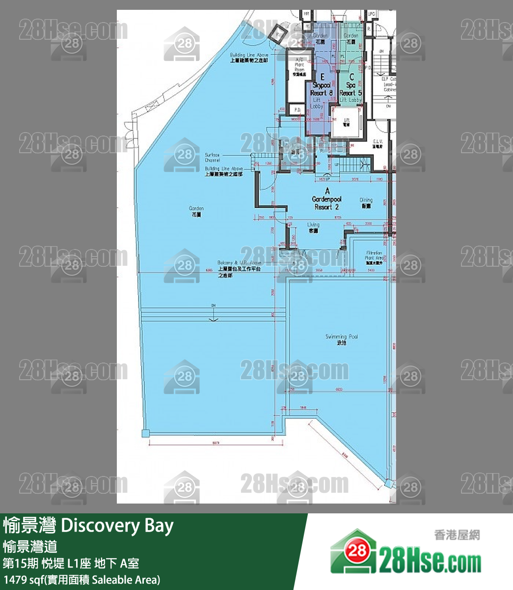 愉景灣 第15期 悅堤L1座地下 A室 平面圖