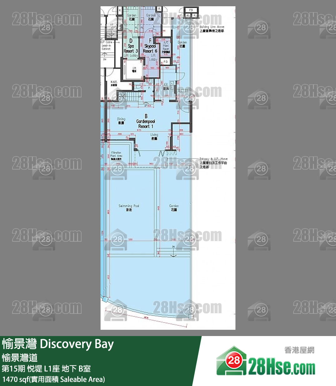 愉景灣 第15期 悅堤L1座地下 B室 平面圖