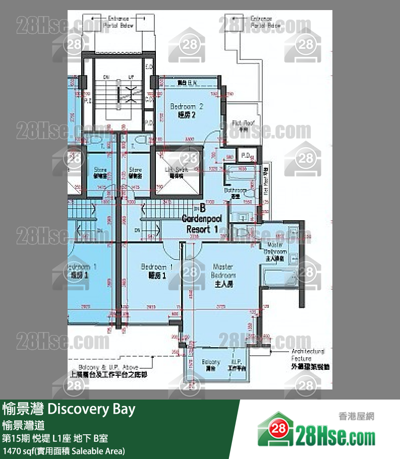 愉景灣 第15期 悅堤L1座地下 B室 平面圖