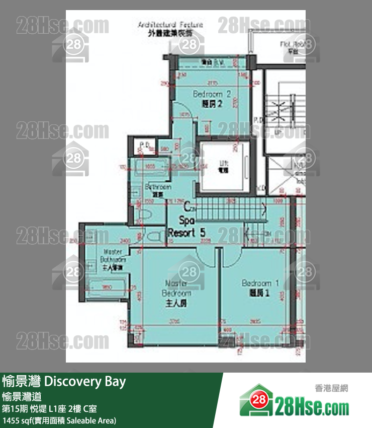 愉景灣 第15期 悅堤L1座2 C室 平面圖