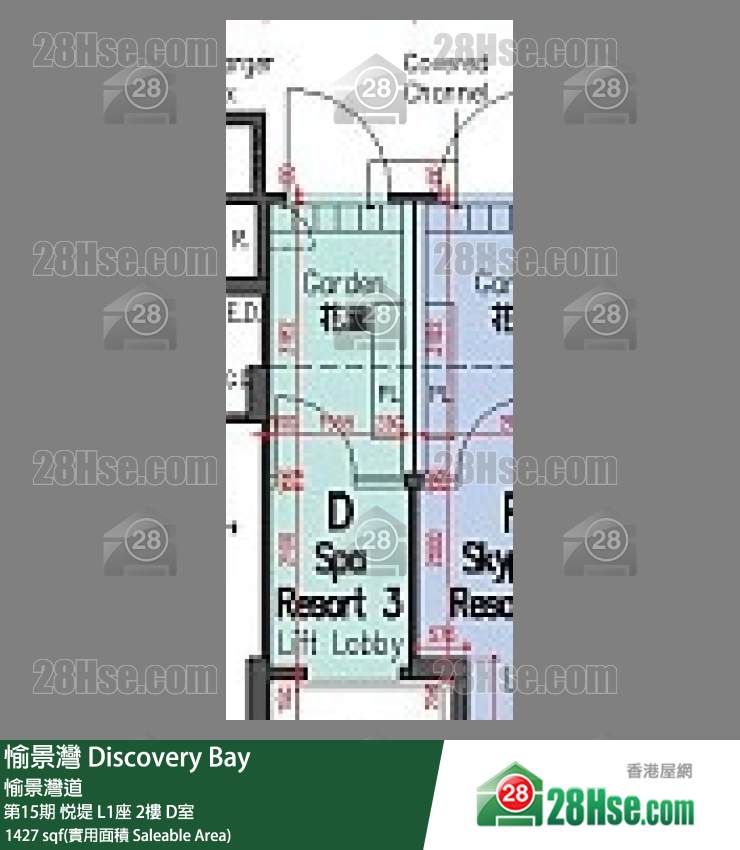 愉景灣 第15期 悅堤L1座2 D室 平面圖