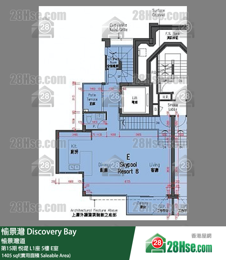 愉景灣 第15期 悅堤L1座5 E室 平面圖
