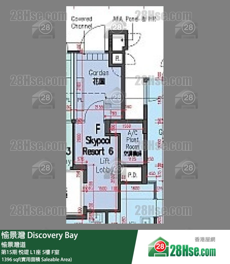 愉景灣 第15期 悅堤L1座5 F室 平面圖