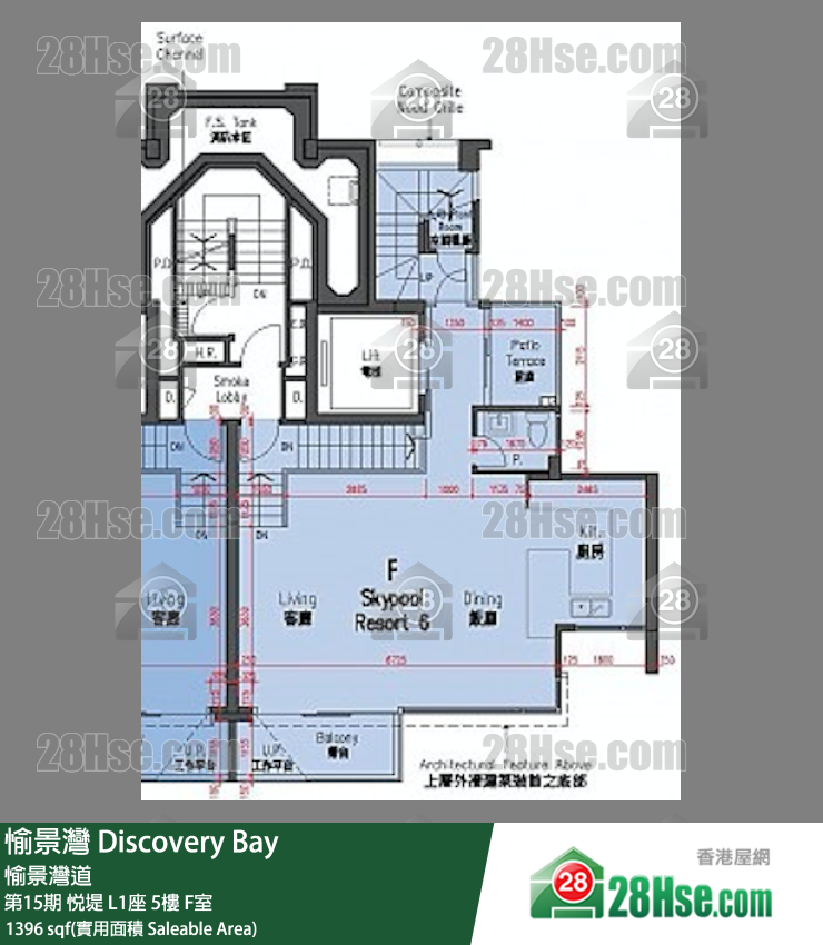 愉景灣 第15期 悅堤L1座5 F室 平面圖