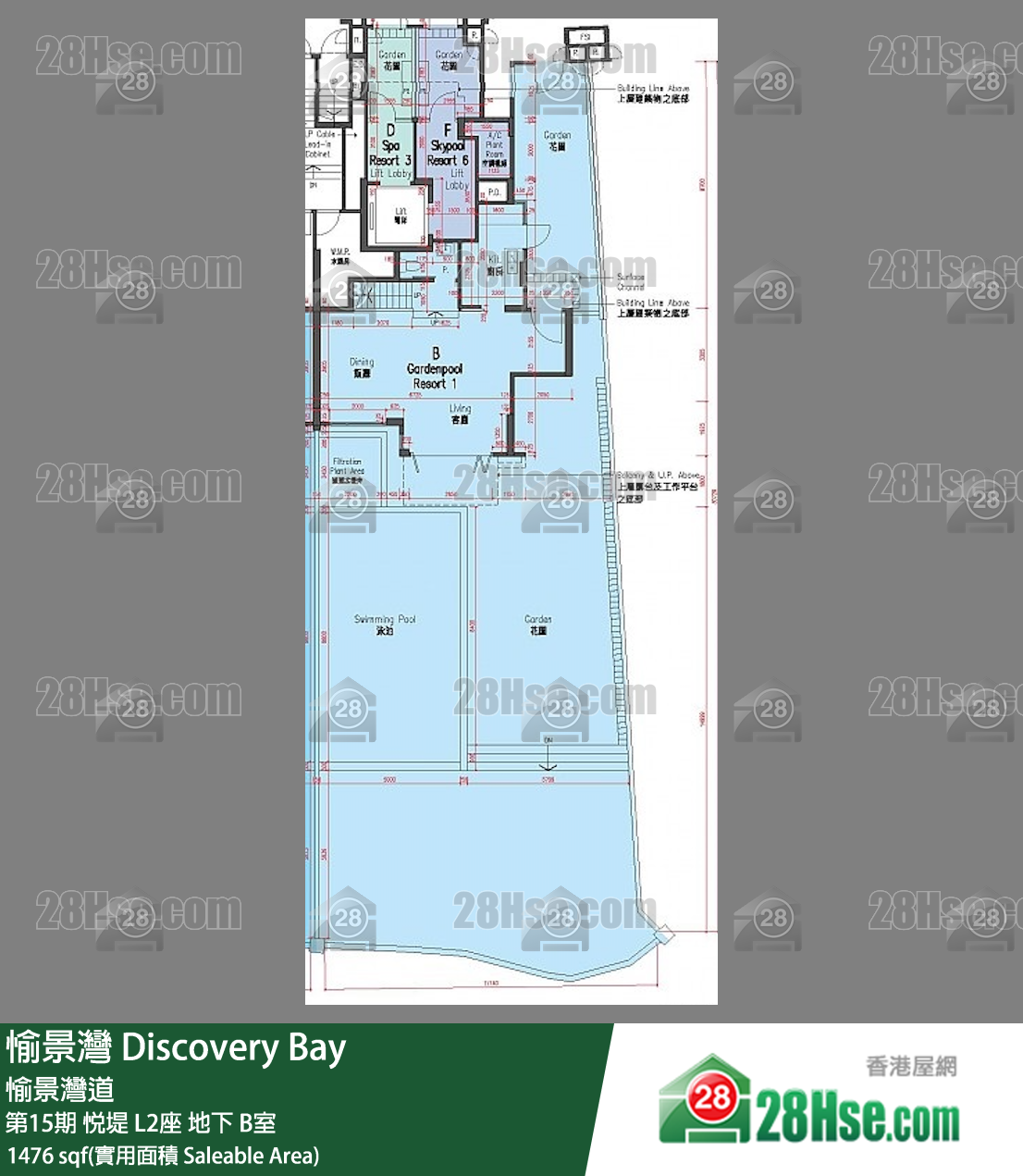 愉景灣 第15期 悅堤L2座地下 B室 平面圖