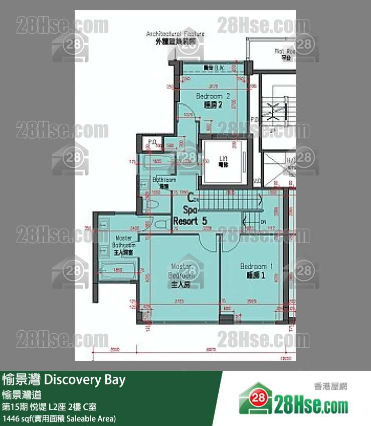 愉景灣 第15期 悅堤L2座2 C室 平面圖