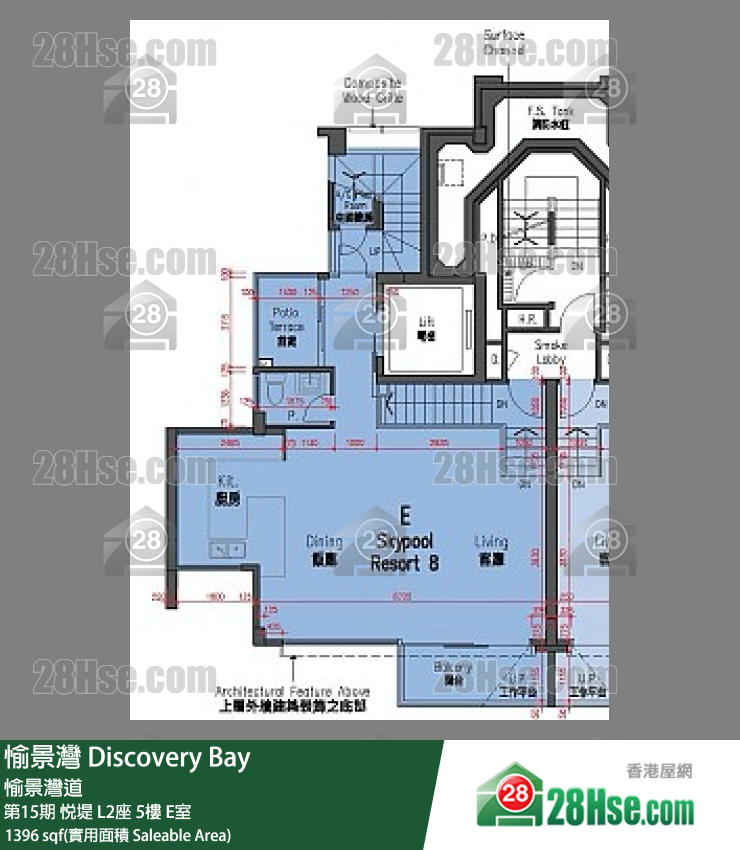 愉景灣 第15期 悅堤L2座5 E室 平面圖